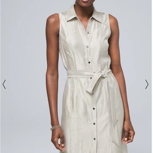 White House Black Market Gold Shirtdress NWT